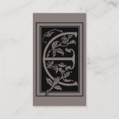 ヴィンテージビクトリアンモノグラム装飾文字E 名刺 (裏面)