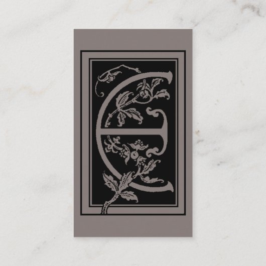 ヴィンテージビクトリアンモノグラム装飾文字E 名刺 (裏面)