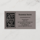 ヴィンテージビクトリアンモノグラム装飾文字E 名刺 (正面)