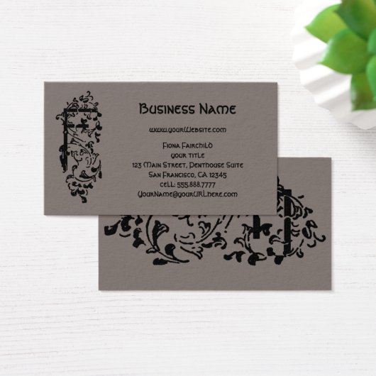 ヴィンテージビクトリアンモノグラム装飾文字F (デスク)