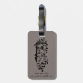 ヴィンテージビクトリアンモノグラム装飾文字F ラゲッジタグ (裏面縦)