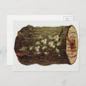 ヴィンテージビクトリアンユール(キリスト降誕祭)ログクリスマス ポストカード (正面/裏面)