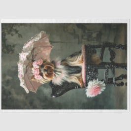 ヴィンテージビクトリアンヨークシャーテリアアンブレラデカップリング 薄葉紙