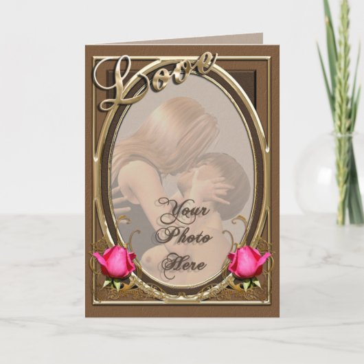 ヴィンテージビクトリアンラブレザーバラフォトフレーム シーズンカード (正面)