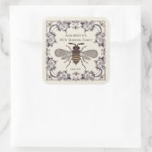 ヴィンテージビクトリアンラベルのパーソナライズ スクエアシール (バッグ)