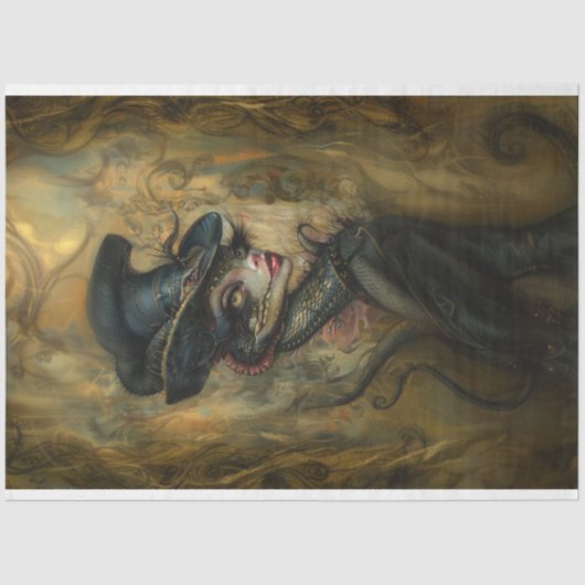 ヴィンテージビクトリアンリザードレディーデクページ 薄葉紙 (正面)