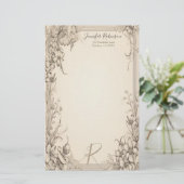 ヴィンテージビクトリアンルックひな形 便箋 (スタンド正面)