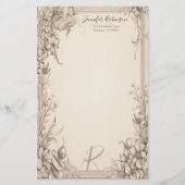 ヴィンテージビクトリアンルックひな形 便箋 (正面)