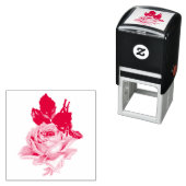 ヴィンテージビクトリアンレッドローズゴム印 セルフインキングスタンプ (インサイチュ)