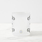 ヴィンテージビクトリアンレッドローズパーソナライズされたフローラ フロストグラスマグカップ (中央)