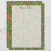 ヴィンテージビクトリアンレッドローゼピンクタムフローラ紙 (正面/裏面)