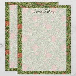 ヴィンテージビクトリアンレッドローゼピンクタムフローラ紙