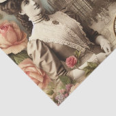 ヴィンテージビクトリアンレディと自転車コラージュ 薄葉紙 (詳細)