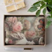 ヴィンテージビクトリアンレディと自転車コラージュ 薄葉紙 (ギフト)