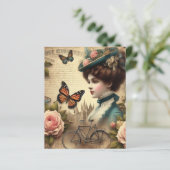 ヴィンテージビクトリアンレディと自転車フローラコラージュ (スタンド正面)