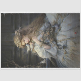 ヴィンテージビクトリアンレディと鳥の切り離 薄葉紙