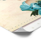 ヴィンテージビクトリアンレディのブルーフローラ服 ポスター (角)