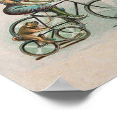 ヴィンテージビクトリアンレディドッグ自転車 ポスター (角)