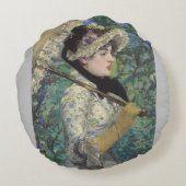 ヴィンテージビクトリアンレディーアンブレラ装飾用クッション ラウンドクッション (裏面)