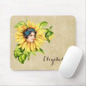 ヴィンテージビクトリアンレディーサマーヒマワリ マウスパッド (マウス)