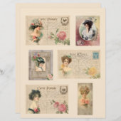 ヴィンテージビクトリアンレディースはがき (正面/裏面)