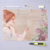 ヴィンテージビクトリアンレディーデカッペティッシュペーパー 薄葉紙 (クラフト)