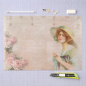 ヴィンテージビクトリアンレディーデカッペティッシュペーパー 薄葉紙 (クラフト)