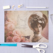 ヴィンテージビクトリアンレディーデカッペティッシュペーパー 薄葉紙 (クラフト)