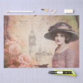 ヴィンテージビクトリアンレディーデカッペティッシュペーパー 薄葉紙 (クラフト)