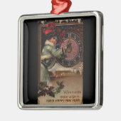 ヴィンテージビクトリアンレディーハッピーニューイヤーオーナメント メタルオーナメント (左)