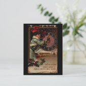 ヴィンテージビクトリアンレディーハッピーニューイヤー シーズンポストカード (スタンド正面)