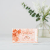 ヴィンテージビクトリアンレディーピンクオレンジボンネッユニークト 名刺 (スタンド正面)