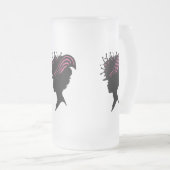 ヴィンテージビクトリアンレディーブラックシルエットファンシーハット フロストグラスビールジョッキ (正面右)