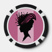 ヴィンテージビクトリアンレディーブラックシルエットファンシーハット ポーカーチップ (裏面)