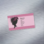 ヴィンテージビクトリアンレディーブラックシルエットファンシーハット マグネット名刺 (インサイチュ)