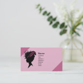 ヴィンテージビクトリアンレディーブラックシルエットファンシーハット 名刺 (スタンド正面)