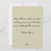 ヴィンテージビクトリアンレディーレッドクリスマスホリデーカード シーズンカード (裏面)