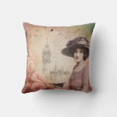 ヴィンテージビクトリアンレディ装飾用クッション クッション (裏面)