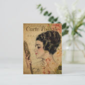 ヴィンテージビクトリアンレディ鏡 ポストカード (スタンド正面)