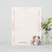 ヴィンテージビクトリアンレディ高茶入り文房具 (スタンド正面)