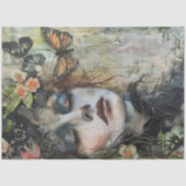 ヴィンテージビクトリアンレディ&バタフライエフェメラ 薄葉紙 (正面)