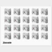 ヴィンテージビクトリアンレディinウィンターパークスケッチ スクエアシール (シート)