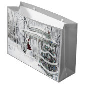 ヴィンテージビクトリアンレディinウィンターパークスケッチ ラージペーパーバッグ (正面アングル)