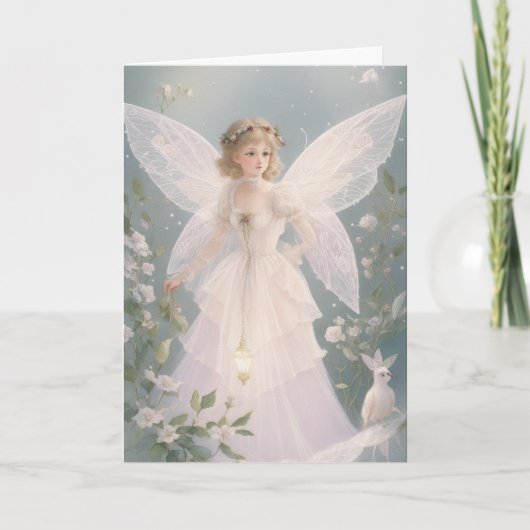 ヴィンテージビクトリアンレトロクリスマスフェアリー カード (正面)