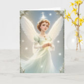 ヴィンテージビクトリアンレトロクリスマスフェアリー カード (黄色い花)