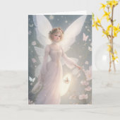 ヴィンテージビクトリアンレトロクリスマスフェアリー カード (黄色い花)