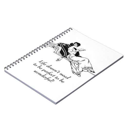 ヴィンテージビクトリアンレトロ感動的ライフ引用文 ノートブック (左側)