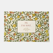 ヴィンテージビクトリアンレモンポメグラナートモリスウェルカム ドアマット (正面)