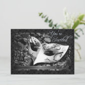 ヴィンテージビクトリアンレースマスカレードボール招待状 招待状 (スタンド正面)