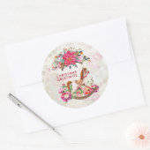 ヴィンテージビクトリアンロッキングホースのクリスマスグリーティング ラウンドシール (封筒)